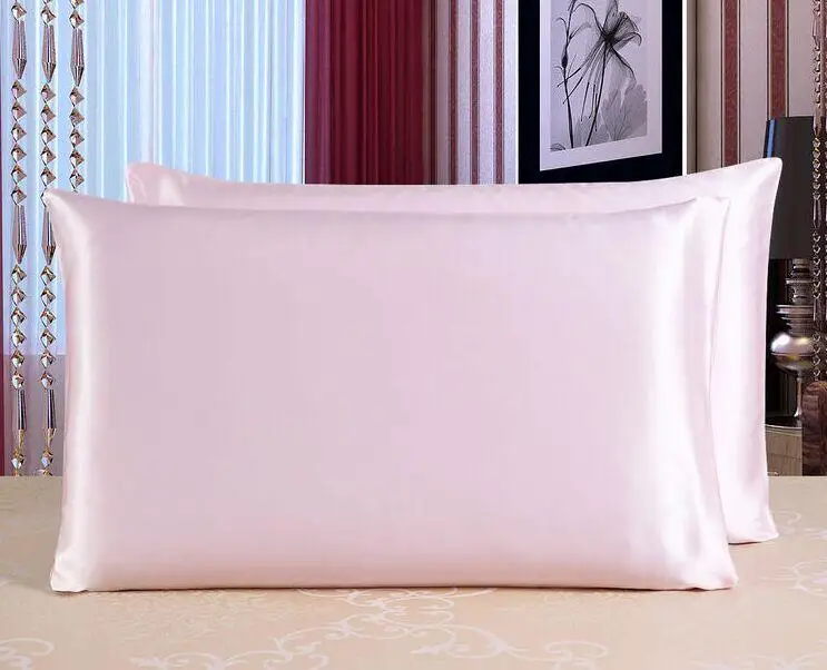 8 19m/m 100% pure silk pillowcase satin charmeuse fabric double side standard queen size 51cm*76cm | Дом и сад