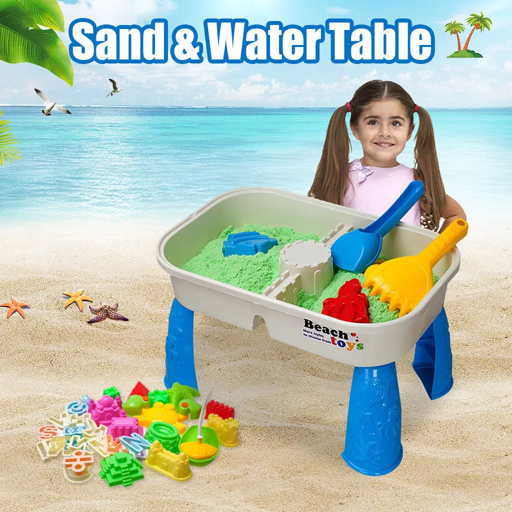 

Summer Outdoor Kids Beach Sandpit Toys Sand Bucket Water Wheel Table Play Set Toys Children Learning Education Toy