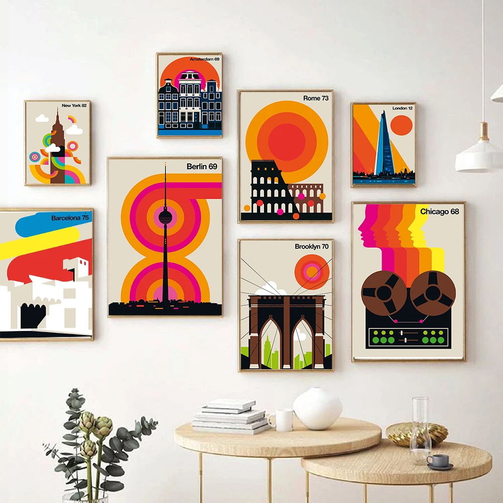 Популярные постеры для путешествий по всему миру принты известных городов