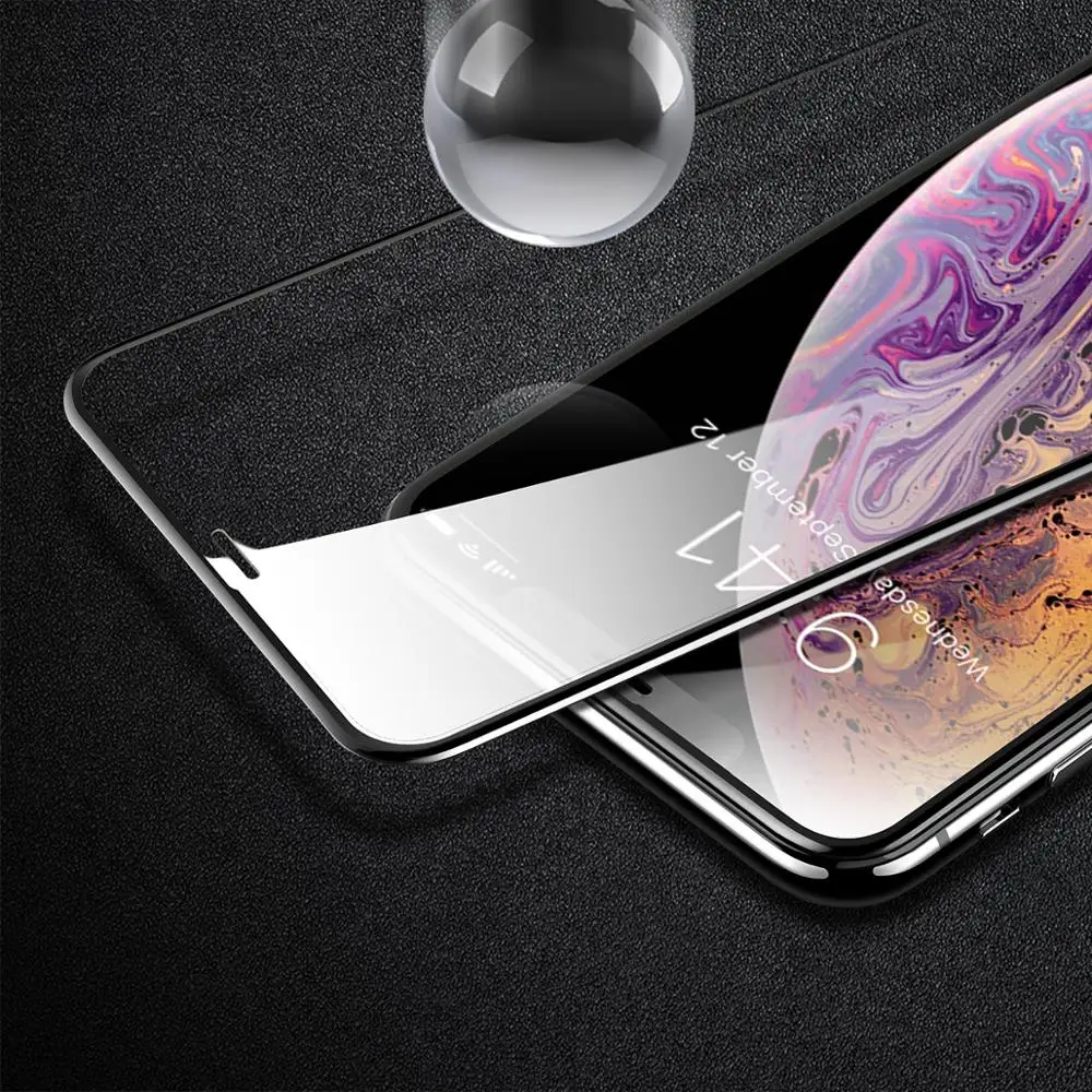 Рок 0 23 мм изогнутое закаленное стекло для iPhone XS Max анти-синий-легкий полный охват