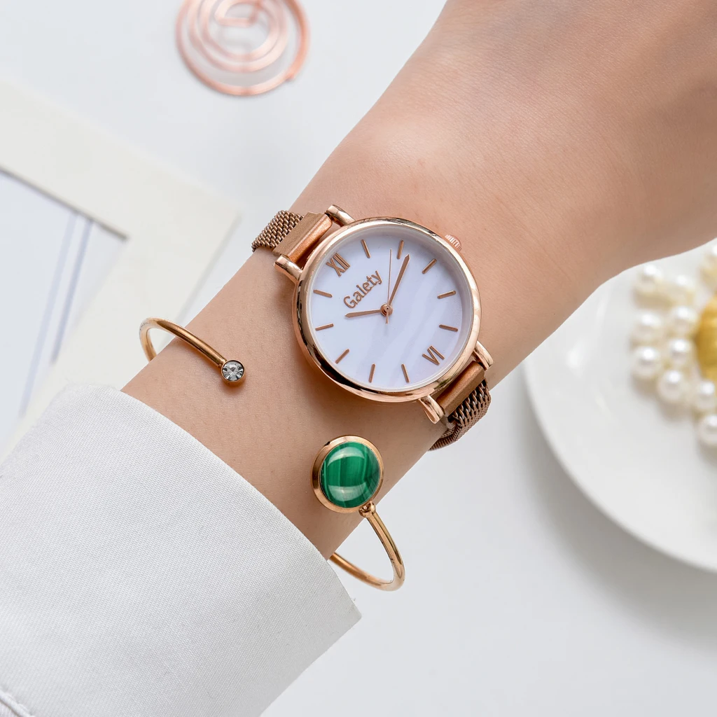 

Uhr Set Fur Frauen Luxus Magnetische Band Kleid Wris Uhr Damen Fashion Casual Armband Business Quarzuhr Prazise Timing
