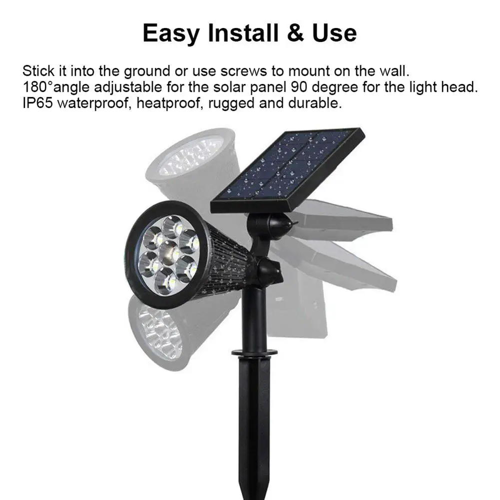 

7 Waterproof LED Solar Lawn Lamp Spike for Garden Courtyard Street Outdoor Decor Respect the Environment for Recycling