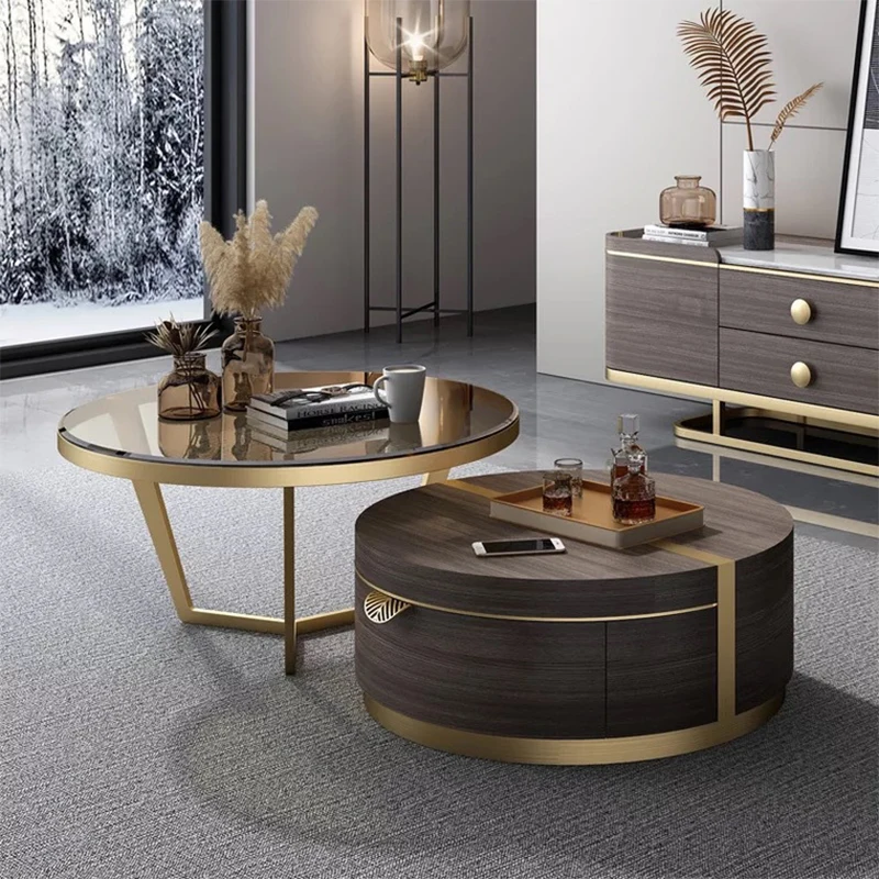 Роскошный овальный мраморный чайный столик в скандинавском стиле светильник