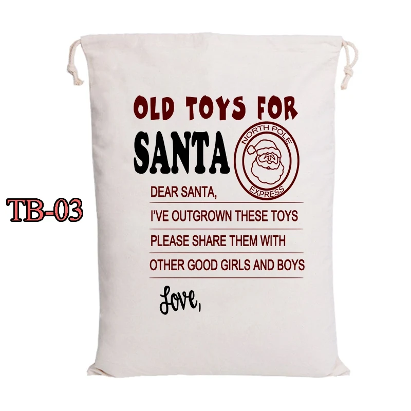 Saco de Pap&aacute; Noel de 44 estilos, mezcla de 60 unids/lote, bolsa de regalo con cord&oacute;n, bolsa de tira roja de lona Xmaxs, env&iacute;o r&aacute;pido-4