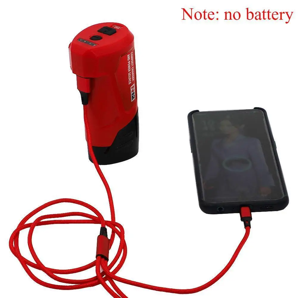 

Charger Converter Usb Power Charging Adapter For Milwaukee Li-Ion Battery M12V 48-59-1201 O8P0