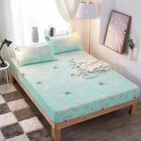 2019 new product 3 pcs 100polyester printed sheet mattress cover four corners with elastic band bed sheet pillow case
