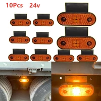10x 4led red 24v truck side marker light bracket 24v rear clearance lamp for heavy duty truck trailer lorry tractor for scania