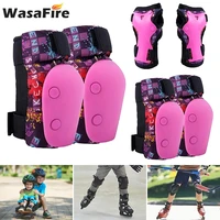 6pcsset kids skating protective gear set knee wrist guard elbow pads bicycle skateboard ice skating roller knee protector guard