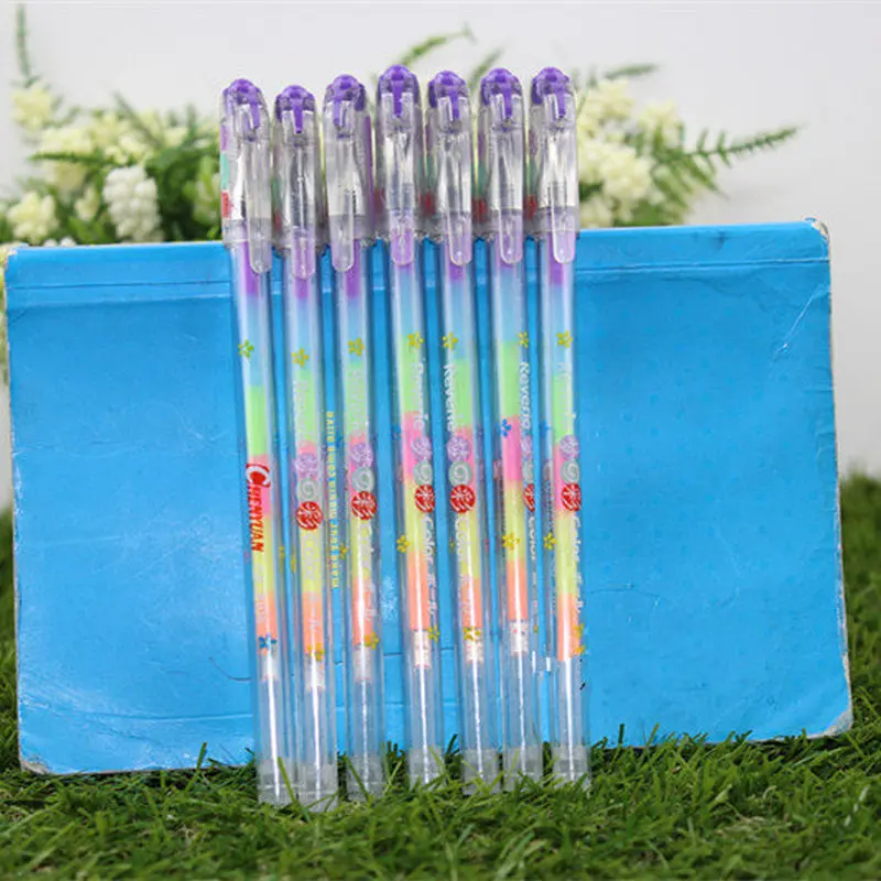 Градиентные гелевые ручки 6 цветов принадлежности для школы и офиса шариковые |