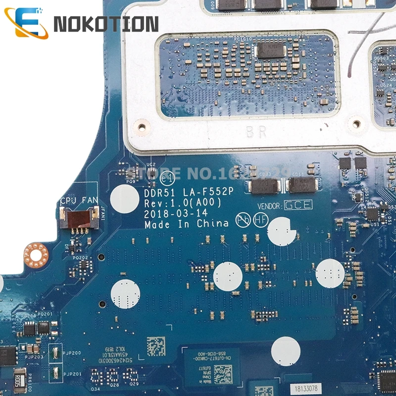 Материнская плата NOKOTION для ноутбука DELL Alienware 15 R4 SRCKN I9-8950HK CPU GTX1080 8G GDDR5X CN-0JT6T7 0JT6T7 DDR51