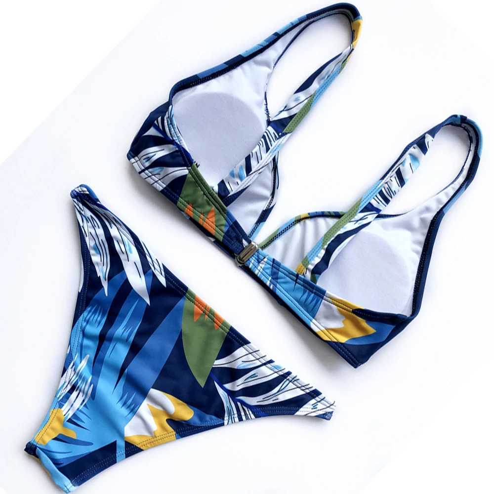 

Vigorashely Push Up Print Swimwear Women Sexy V Neck Bikini 2020 Swimsuit Female Brazilian Bikini Set Bathing Suit Swim Wear