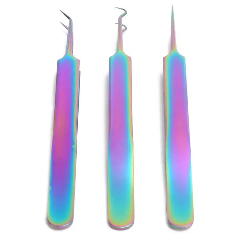 

Nail Art Tweezers Stainless Steel Nail Art Tweezers Colorful Portable Tweezers Set Manicure Tool Tweezers