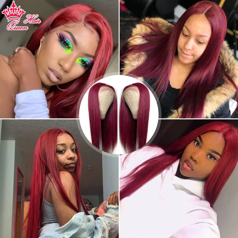 Королевские волосы Официальный магазин # 99J кружевные передние парики