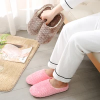 winter women warm shoes comfortable soft couples indoor home flat shoes female slides cozy simplicity silent cotton slippers