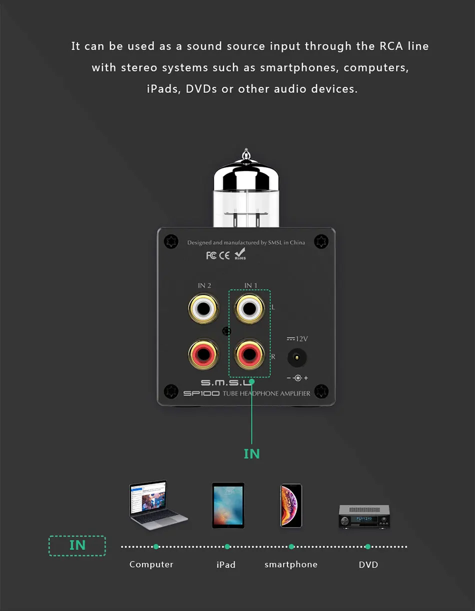 SMSL M100+ SP100+ SA100 аудио ЦАП USB AK4452 Hifi ЦАП Декодер DSD512 XMOS XU208 ламповый усилитель для наушников оптический коаксиальный вход