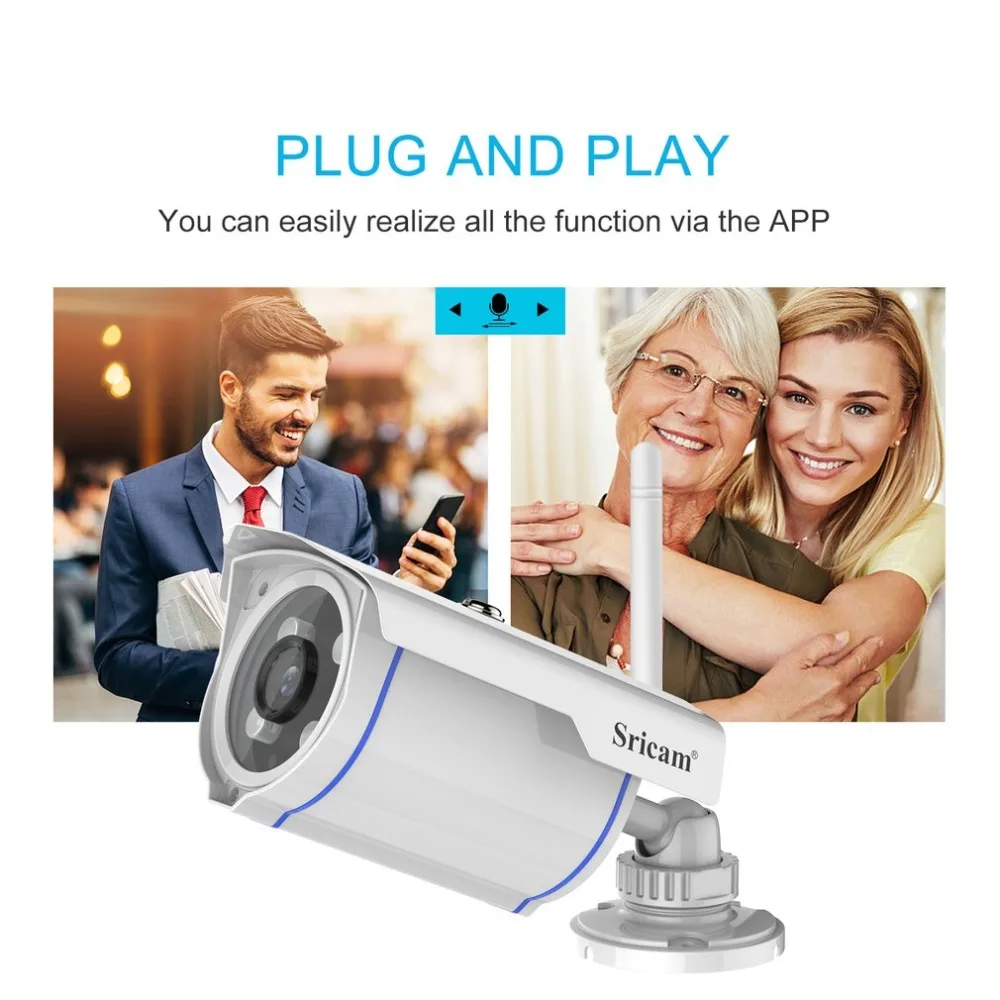 Sricam SP007 HD 720 IP камера wifi 2,4 P2P Водонепроницаемая уличная Беспроводная IP камера для смартфонов ПК