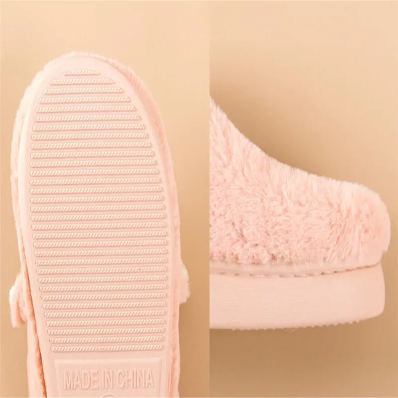 Теплые домашние тапочки для мужчин и женщин милые зимние с мехом лисы