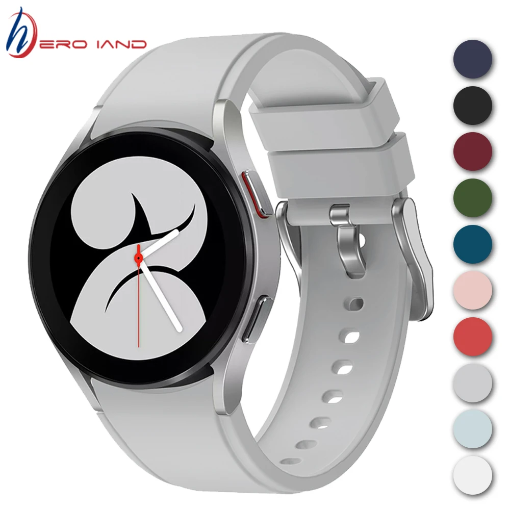 

Ремешок силиконовый для смарт-часов Samsung Galaxy Watch 4, спортивный браслет для Galaxy Watch 4 44 мм 40 мм, 20 мм