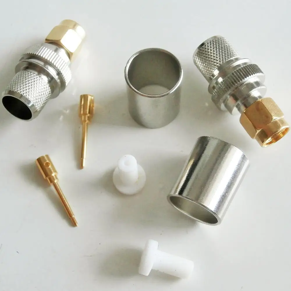1X Pcs High-quality RF Coax Connector SMA Male Jack Crimp for LMR400 RG8 RG213 RG214 RG165 7D-FB Cable Plug Gold Plated | Обустройство