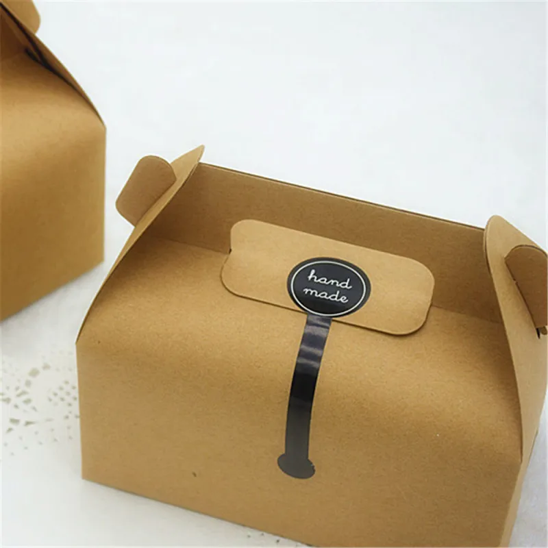 

200pcs/lot "Hand made" Black Self-adhesive Stickers, Long label sticker DIY Hand Made Gift /Cake Paper Sticker