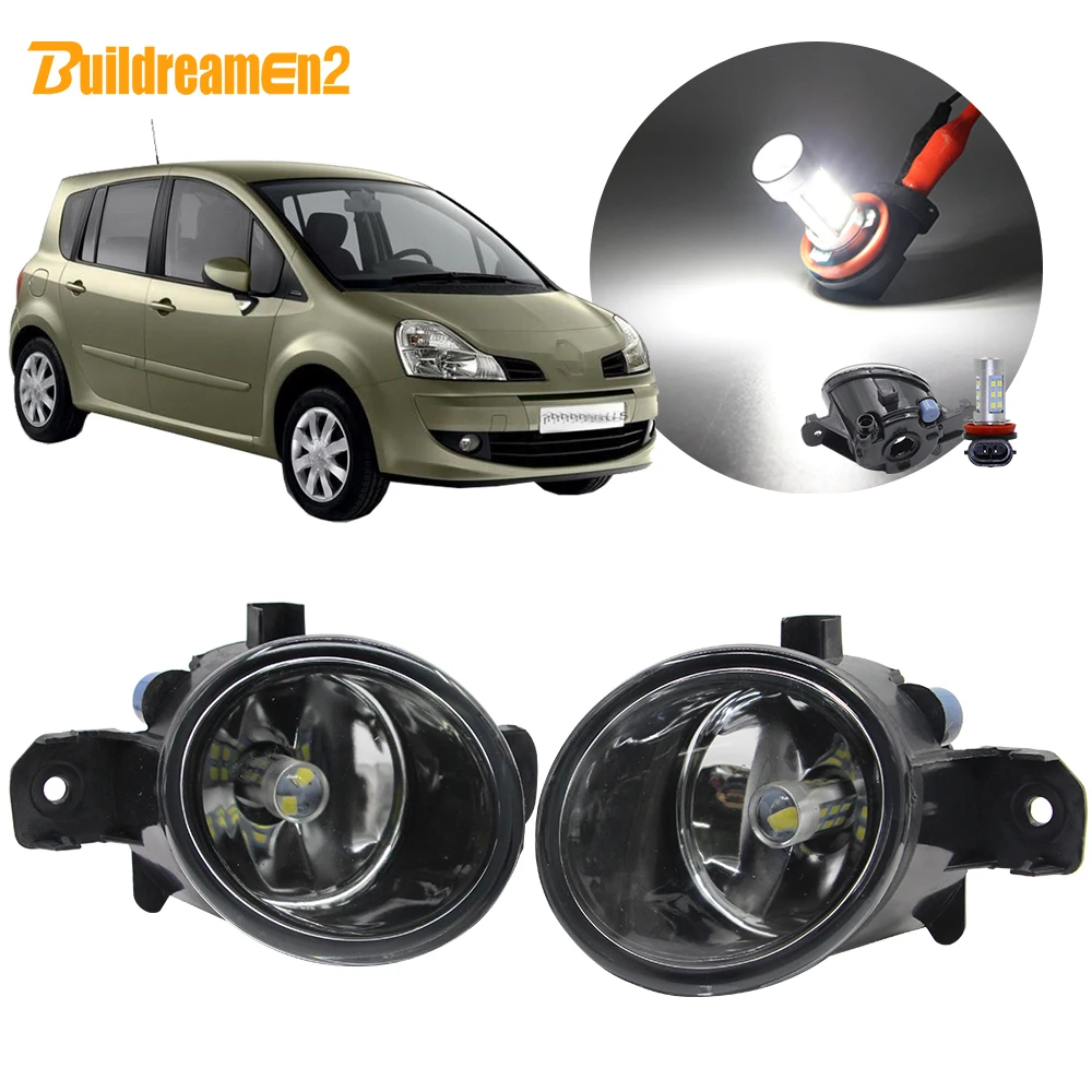 

Buildreamen2 Car H11 Fog Light Assembly Lampshade + Bulb DRL 12V For Renault Modus / Grand Modus (F/JP0_) Hatchback 2004-2015
