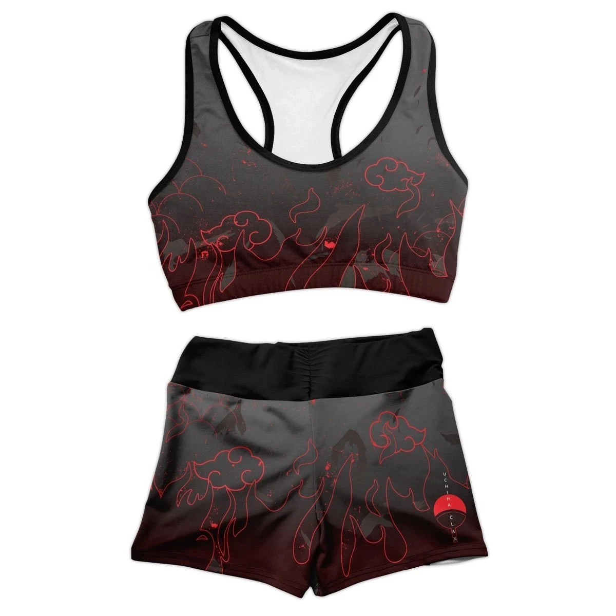 

Новый купальник с символами аниме Hokage Konoha Uchiha, пляжные шорты Sasuke, костюмы для косплея, спортивная одежда, штаны для плавания, рубашка, тренир...