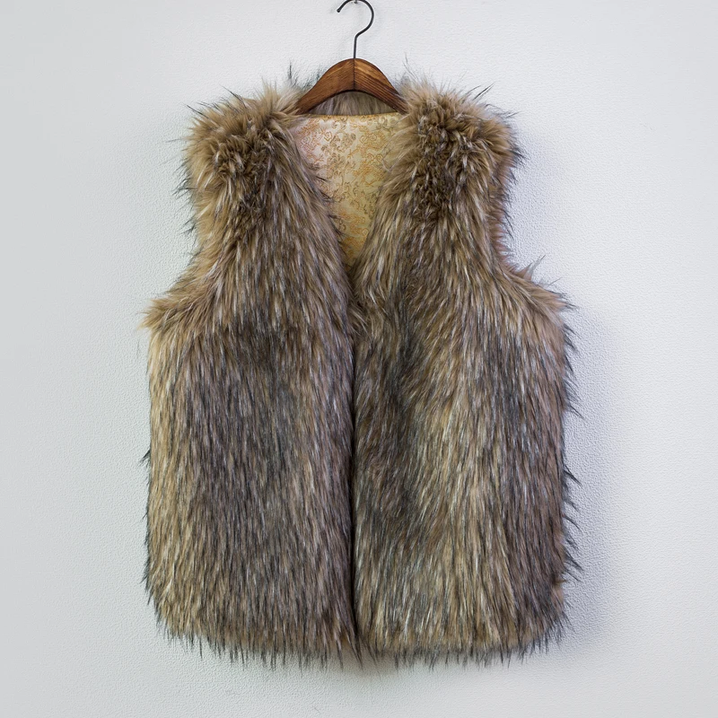 Мужской меховой жилет из меха енота Шелковый наряд с толстой теплой шалью