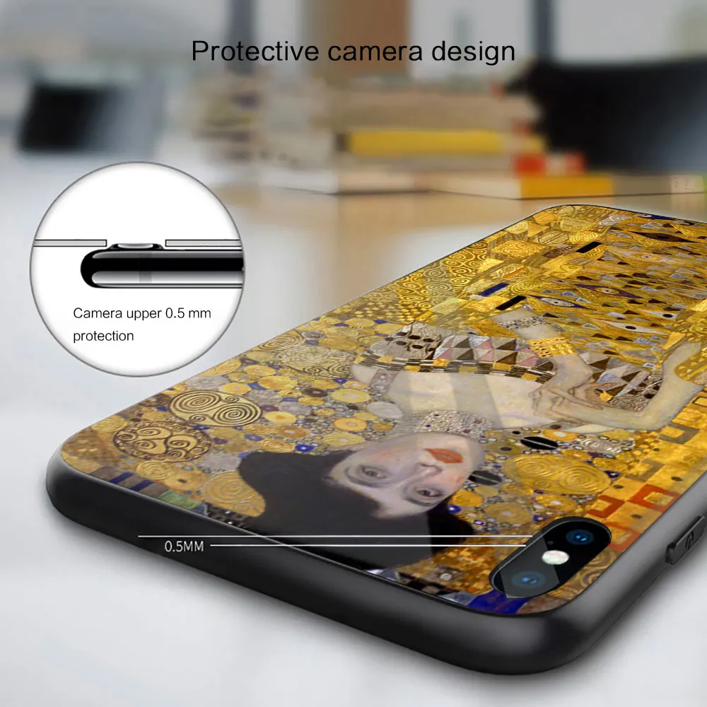 Soft Glass Case For Samsung S22 S21 S20 S11 S10 S9 S8 Plus lite 10e fe TPU Coque Balck Cover gustav klimt artwork images - 6
