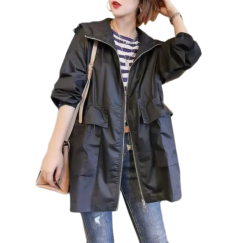 

Новинка; Сезон весна-осень; Натуральный хлопок Тренч женские длинные Корейская Свободная Повседневная Спецодежды Куртка размера плюс женс...