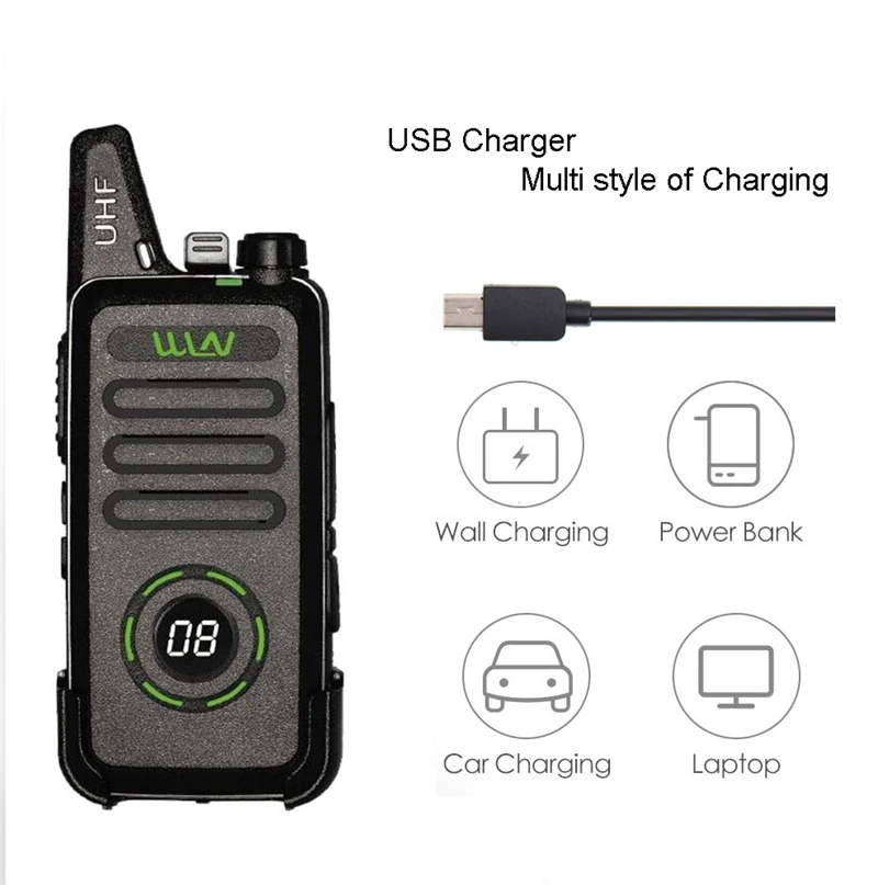 2020 Walkie Talkie WLN KD-C1 Plus Mini 2 Way Radios UHF 400-470 MHz 16 Channels Ham Radio FM Transceiver KD C1 Update Version