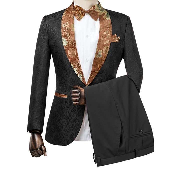 Новый стиль мужские шали с отворотом смокинги для жениха красные/белые/черные