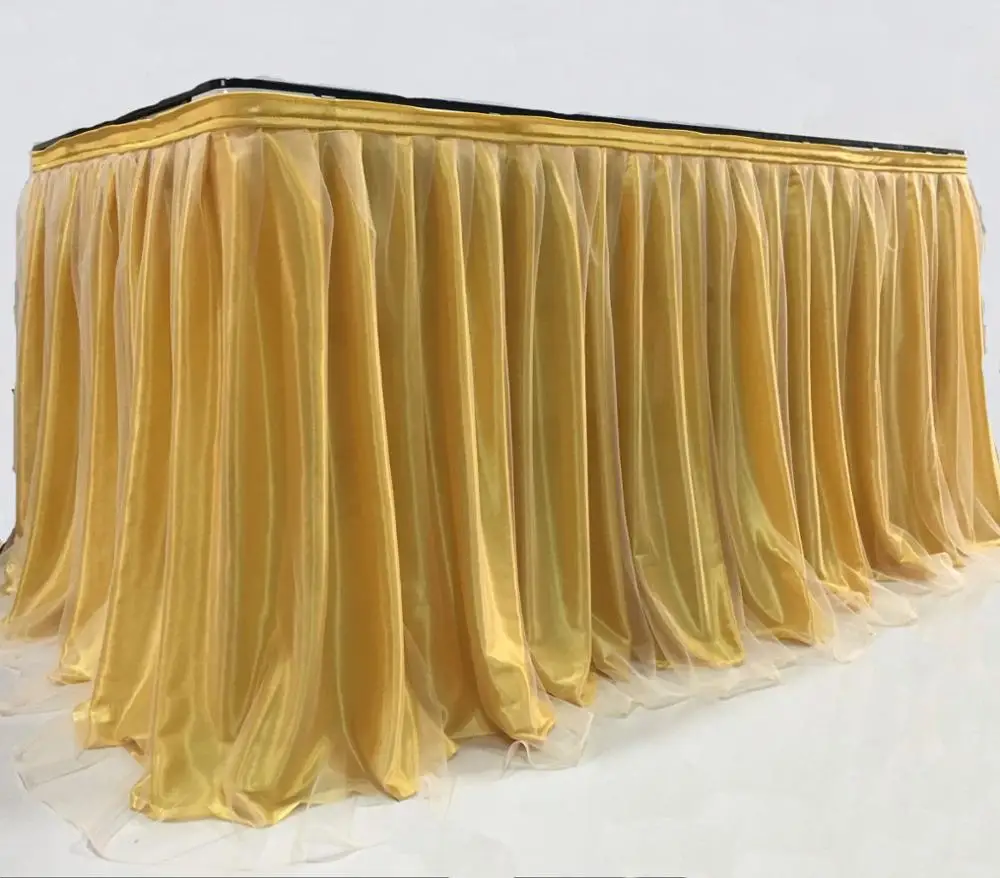 Настольная юбка из органзы ручной работы для вечерние ринки свадьбы украшения