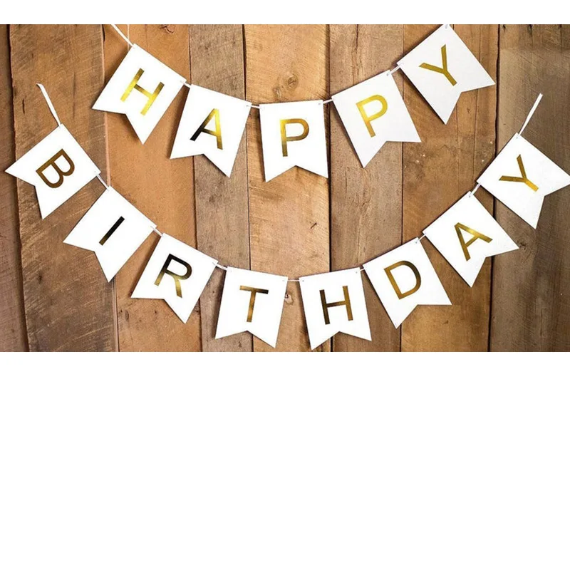 С Днем Рождения Бумаги Баннер гирлянда Пижама-комбинезон для детей 1st в первую