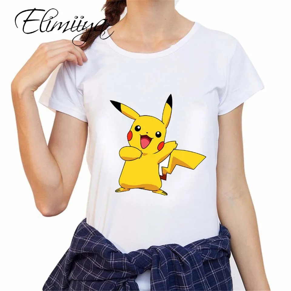Elimiiya модные женские топы с принтом забавная мультяшная футболка Милая рисунком