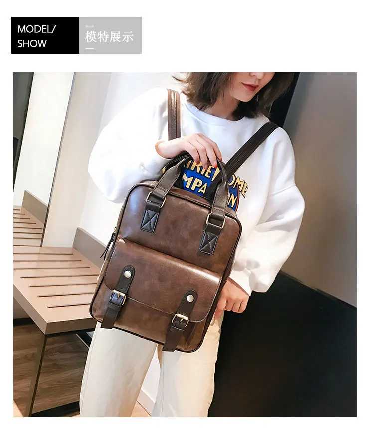 mochila feminina, школьные сумки с защитой от кражи, водонепроницаемые, для путешествий, для ноутбука, коричневый кожаный большой рюкзак для женщин, корейский дизайн