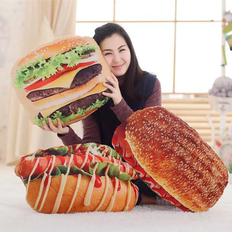 Имитация пиццы печенье гамбургер плюшевые игрушки диванная подушка мультяшный