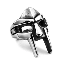 vintage men rings courage power helmet mask stainless steel rings punk christmas gift jewelry accessories