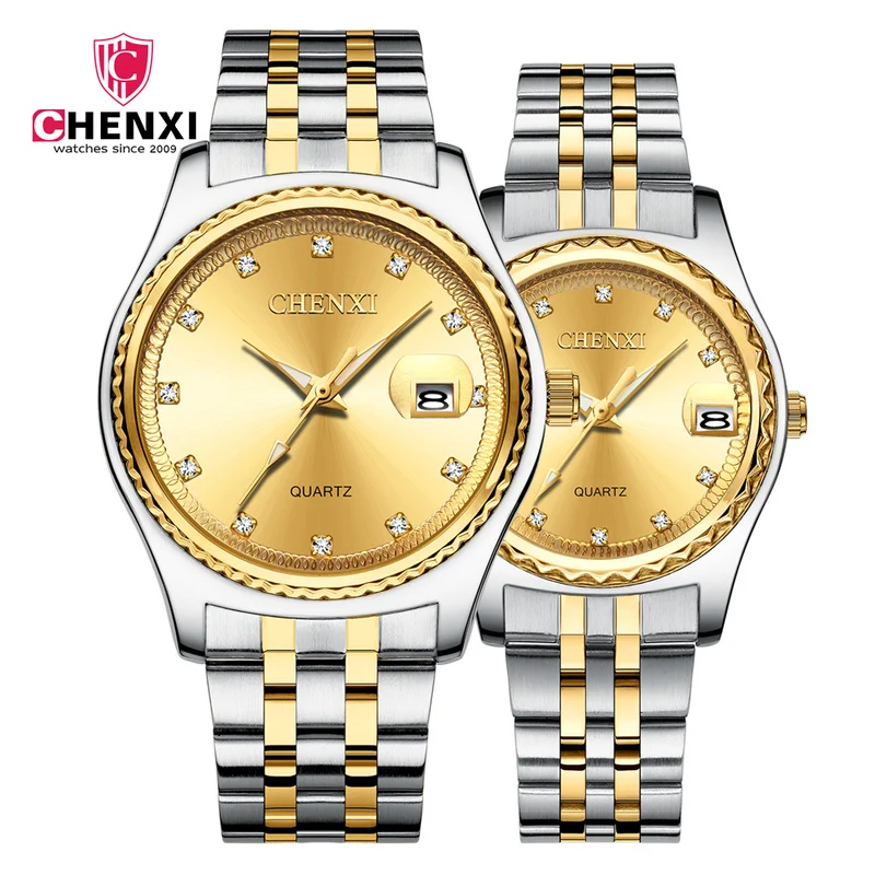

CHENXI 2021 New Business Couple Watch Stainless Steel Strap Ladies Business Casual Luxury Trend All-match Quartz Watch WA169