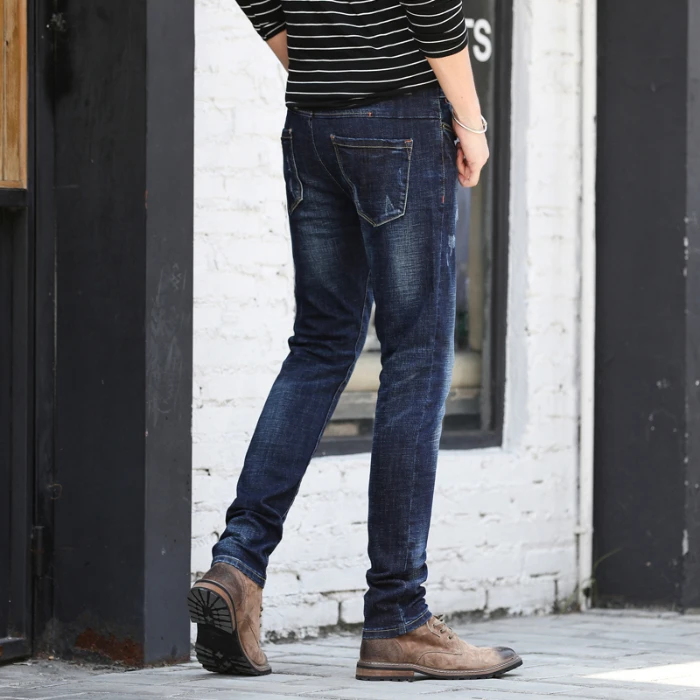 2020 Новая мода мужские узкие сильно облегающие джинсы для мужчин джинсовые брюки |