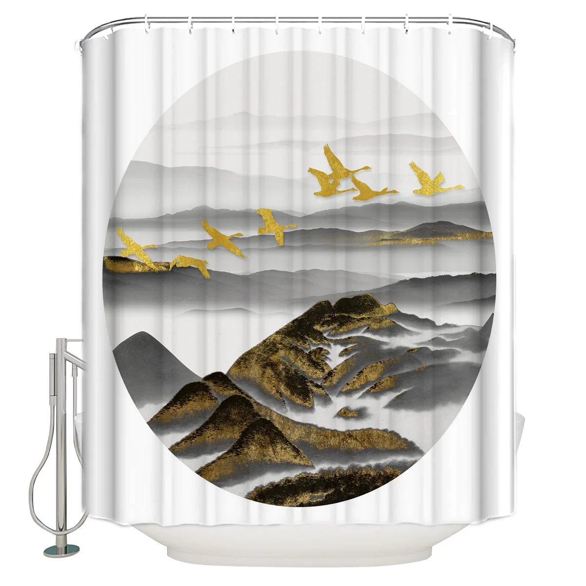 Птица горного пика золотые и черные пики иллюстрация пейзажа эффектная