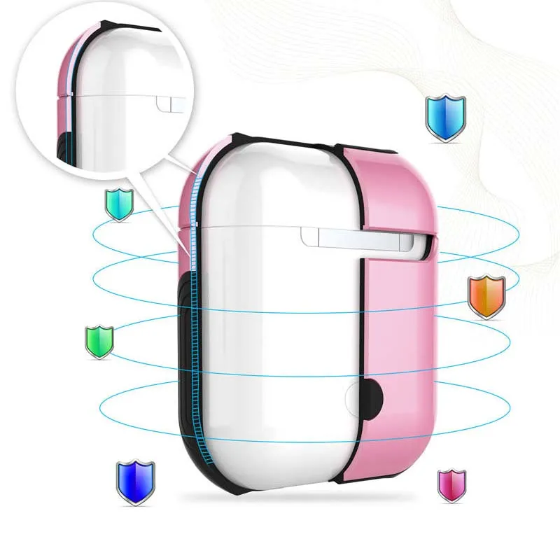 Защитный чехол для беспроводных наушников AirPods 2 в 1 глянцевый с функцией зарядки |