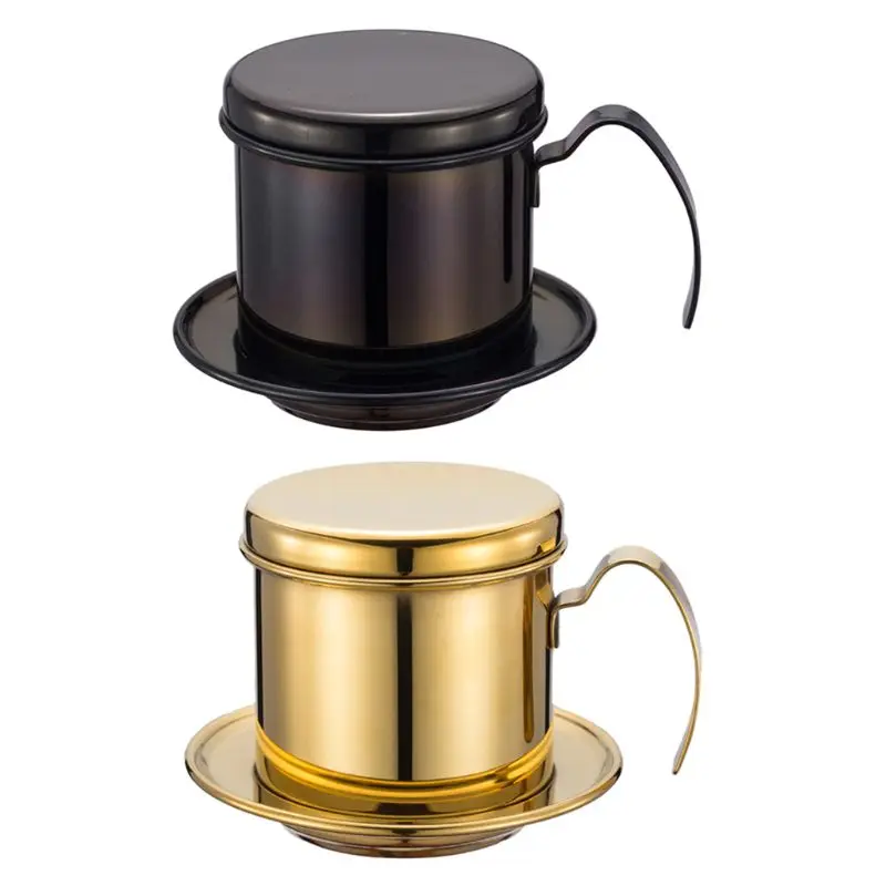 

Vietnam Coffee Filter Pot Pour Over Dripper Brewing Frother Maker Single Cup 72XF