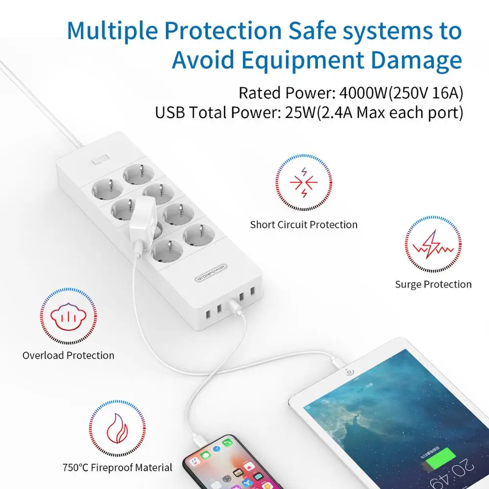 Сетевой фильтр NTON POWER 1700J сетевой для дома | Электроника