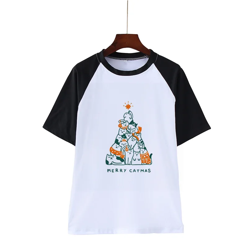 

Merry Christmas cat tree comfortable contracted gout lady T-shirt