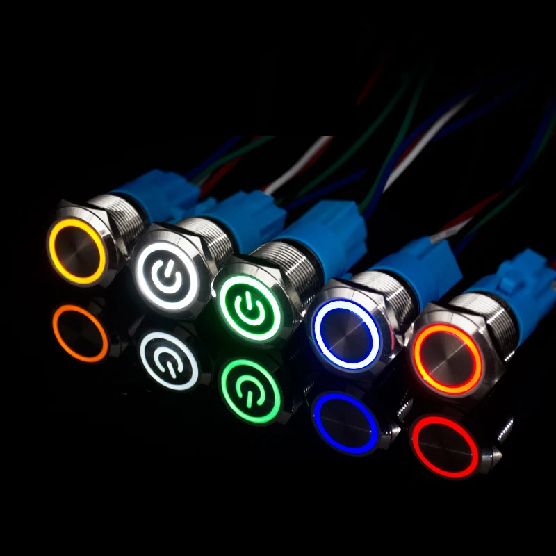 12 мм 16 металлический кнопочный выключатель светодиодный светильник