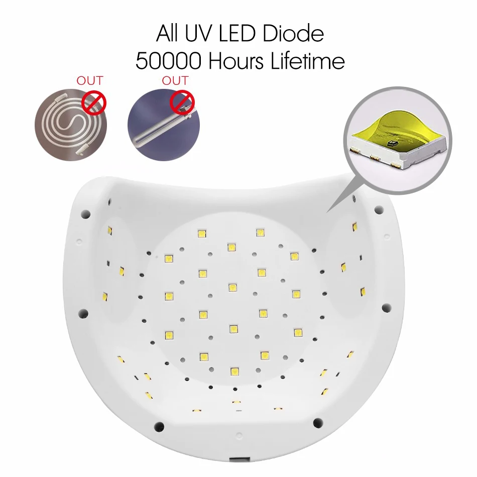 Cветодиодная УФ лампа ROHWXY для маникюра маникюрная 66 Вт/54 Вт/24 Вт сушилка гелевых