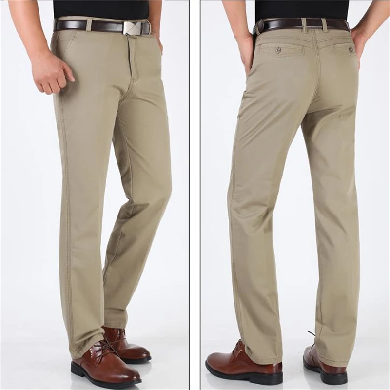 Мужские брюки хлопковые повседневные Стрейчевые мужские длинные прямые размера