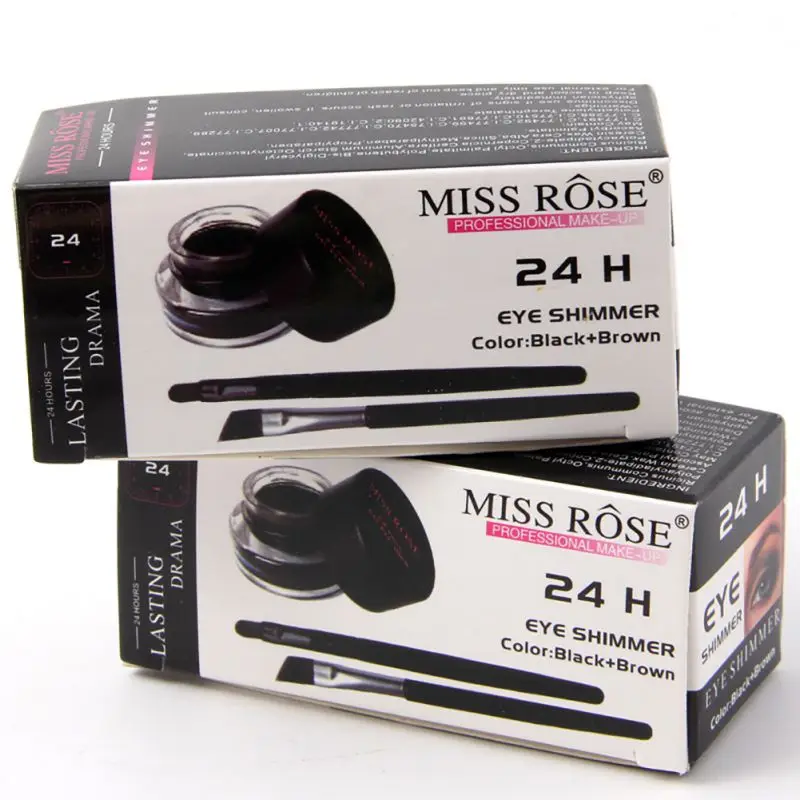 2 шт. подводка для глаз крем цвета водостойкая долговечная гелевая с кисточкой