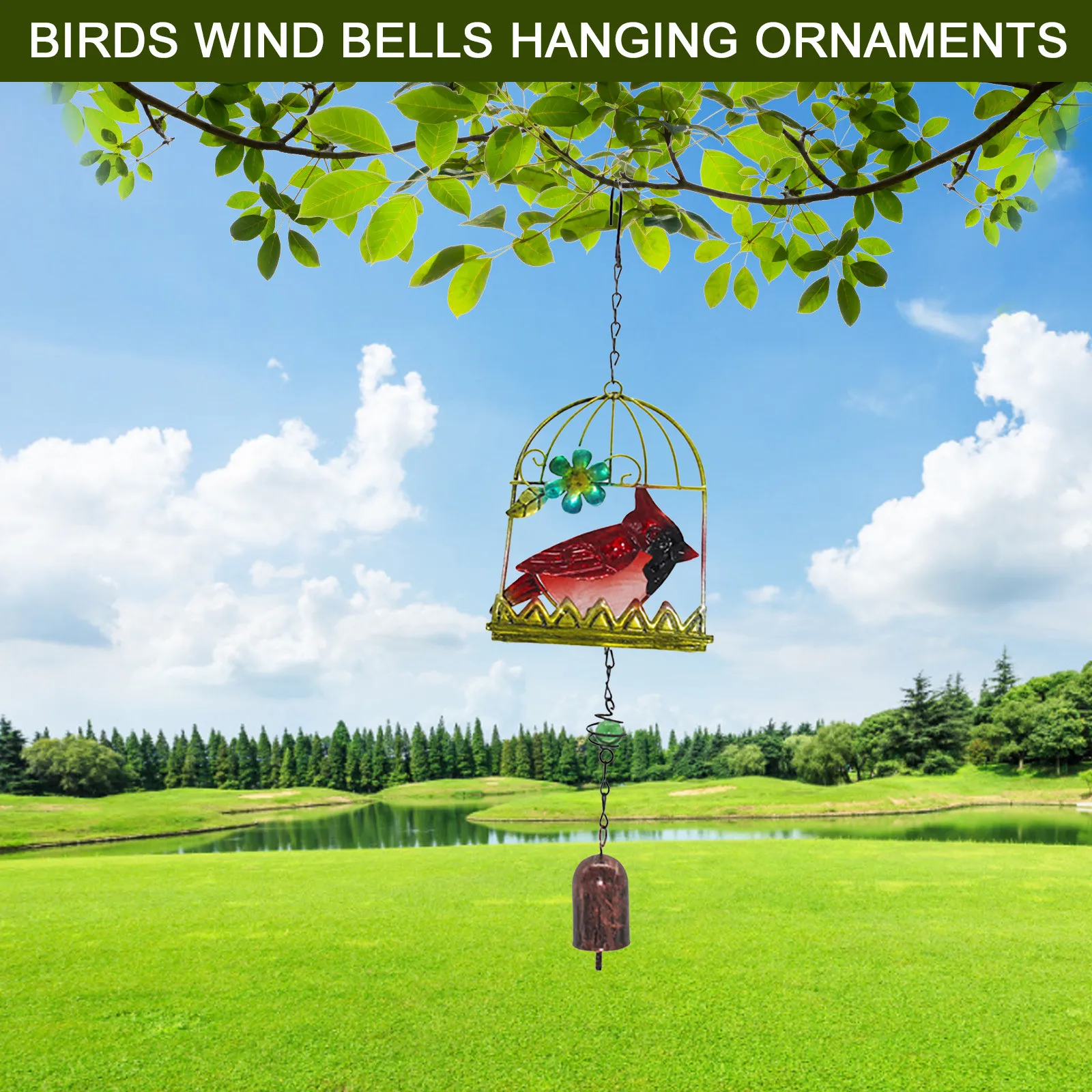 Металлическая трехмерная птичья клетка ветряные колокольчики железная