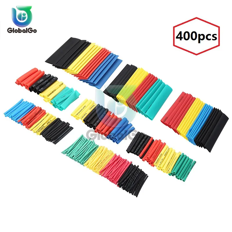 400pcs/Lot Polyolefin Shrinking Assorted Heat Shrink Tube Wire Cable Insulated Sleeving Tubing Set 1 2 3 4 6 8mm 10mm 14mm | Обустройство